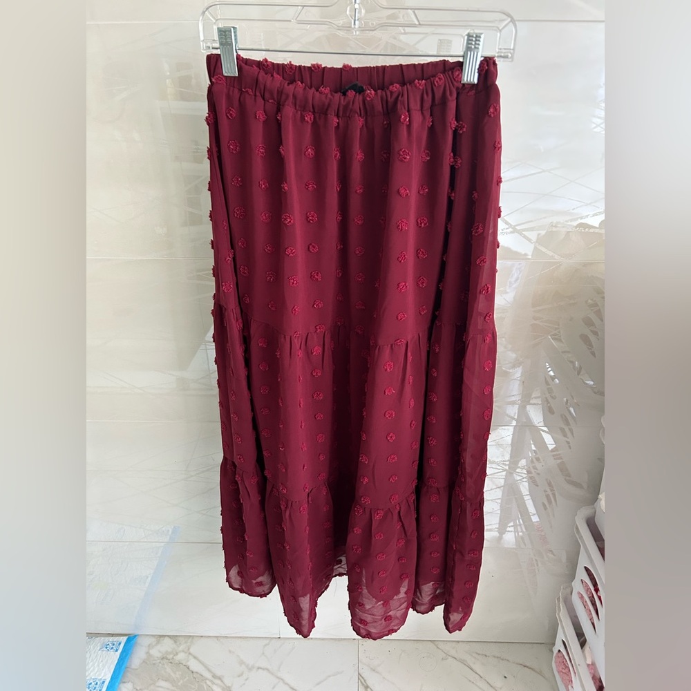 I. Joah Elegant Burgundy & Olive Green Skirt Bundle